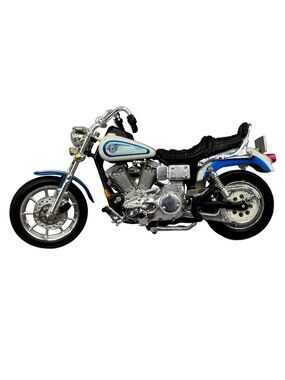 Harley-Davidson Heritage Springer Diecast Motorcycle Model 1:18 Blue & White REA